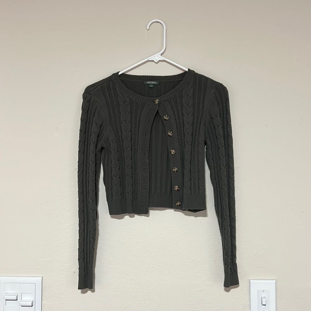 WILD FABLE olive cropped sweater